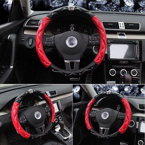Leather Steering Wheel Covers Universal Car Steering Wheel Cover Anti Slip Breathable Auto Decoration interior Accessories