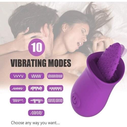 Tongue Licking Clitoral Rose Vibrator With 10 Powerful Vibration Modes G-Spot Nipple Stimulator Massager Adult Sex Toy For Women