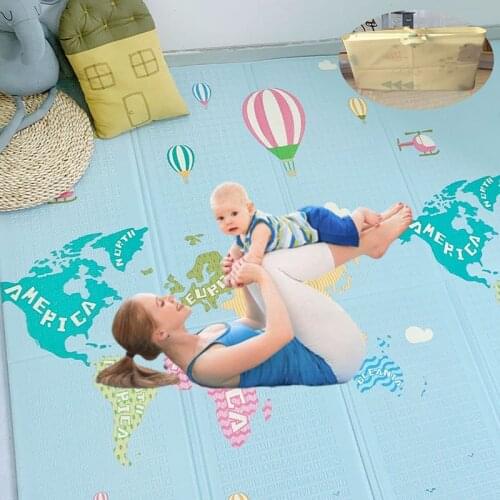 Floor Mat XPE Foldable Baby Playmat Waterproof Large Carpet with Bag 1cm Thick Home Kids Room Puzzle Road Carpet Crawling Pad