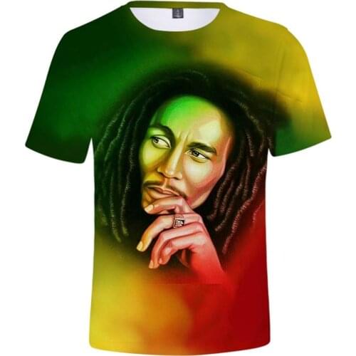 New Anime Bob Marley T Shirt Comfortable Cool Hip Hop Streetwear T-shirt Summer Popular Casual Tees Fashion Hot Sale Top Clothes