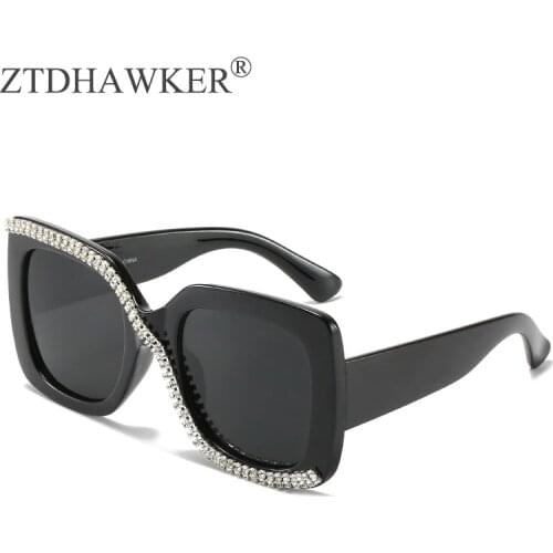 New Diamond-studded Women Sunglasses Handmade Diamond Glasses Fashionable Versatile Square Eyeglasses