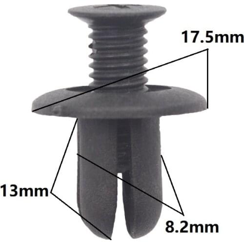 KALILI Plastic screw snaps fastener fits 8.2mm for Hyundai door panel bumper fender molding clips retainers