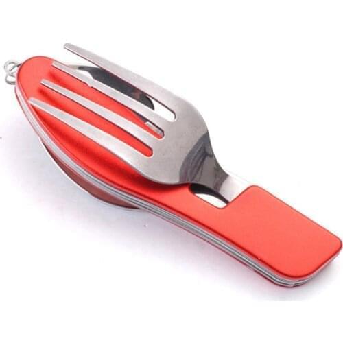 Outdoor camping portable Fork knife tableware tools folding and detachable combined stainless steel Fork knife Travel