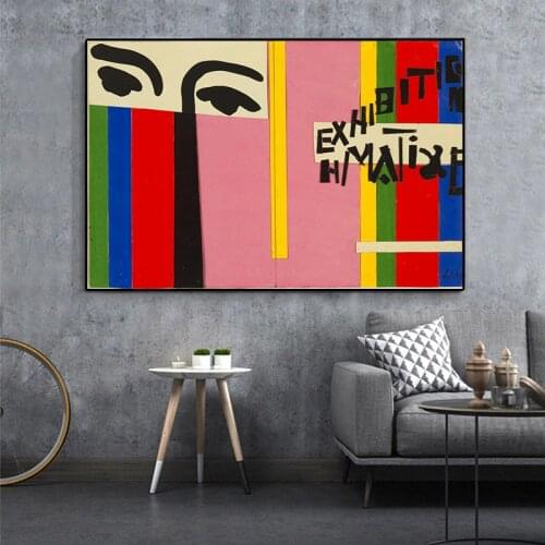 Modern Figure Abstract Geometric Canvas Painting Contemporary Art Poster Print Faces Wall Art Picture for Living Room Home Decor