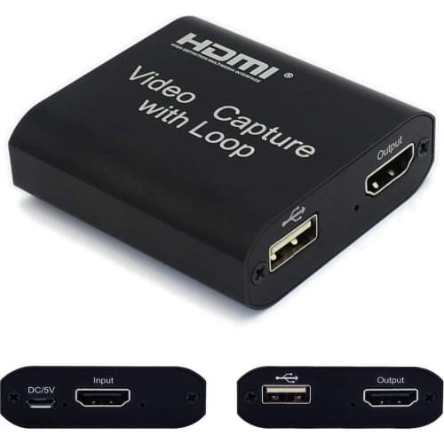 Andycine HDMI to USB Capture Card 1080p USB2.0 Record via DSLR Camcorder Action Cam with microphone in and audio out