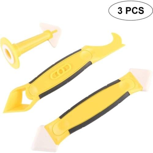 High Quality Silicone Trowel/Scraper Set, Yellow/Black, Set of 3 Pieces