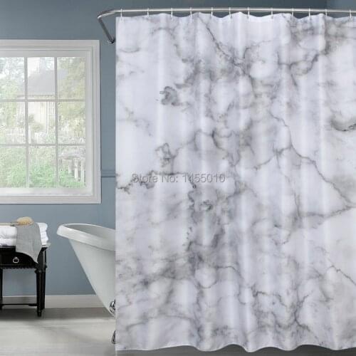Happy Tree Polyester Marble Stripes Shower Curtain Thicken Fabric Bathroom Curtain Waterproof Marble Bath Curtain 180x180cm