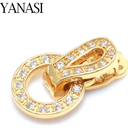 Clasps Accessories For DIY Jewelry Making Supplies Copper Cubic Zirconia Clasps For Handmade Woman Pearls Necklace Bracelet