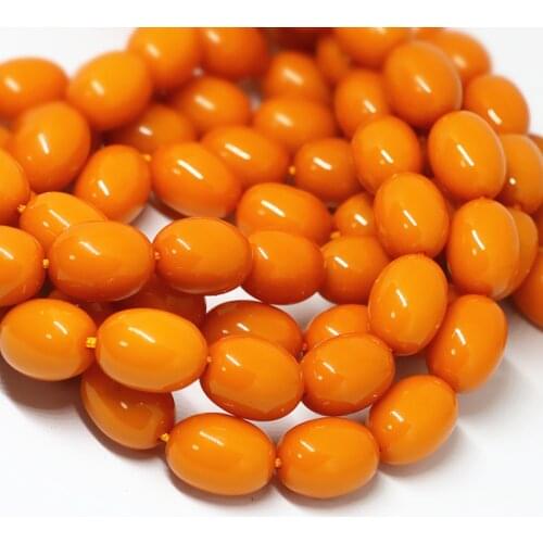 Yellow resin beeswax 6X9mm 8X11mm 10X13mm 12X16mm 13X18mm rice barrel loose spacers accessories beads jewelry making 15inch B50