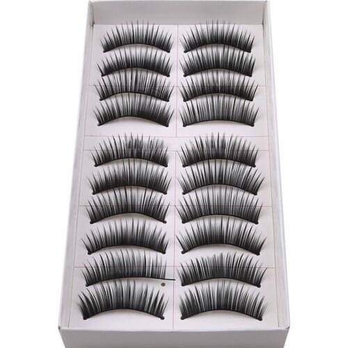 10 Pairs Women Soft Natural Long Cross Fake Eye Lashes Handmade Thick False Eyelashes Extension Makeup Tools Lashes