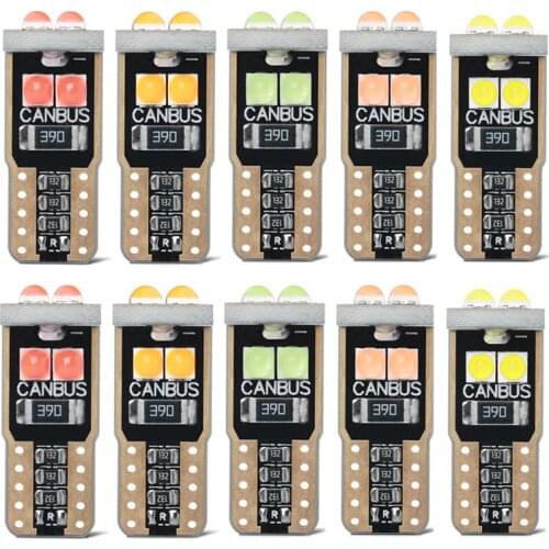 100X T10 LED W5W 194 3030 6SMD Canbus No Error Car Interior Light LED Instrument Lights Bulb Wedge light 12V 6000K White Yellow