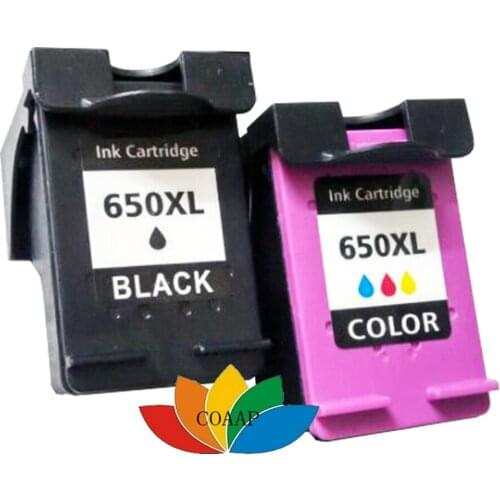 2 pk Compatible 650 ink cartridges for hp 650XL Deskjet 4645 inkjet Printer