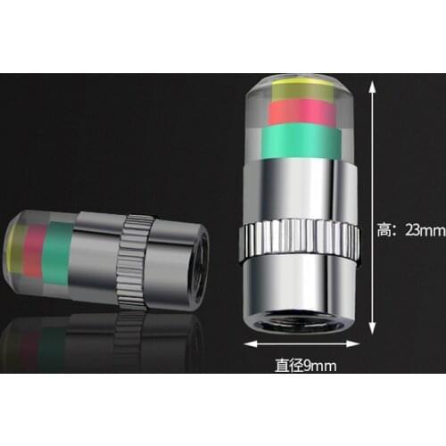 4PCS/Automobile Tire Pressure Monitor Valve Stem Caps Cover Sensor Indicator Alert Tyre Air Gauge Warning Device