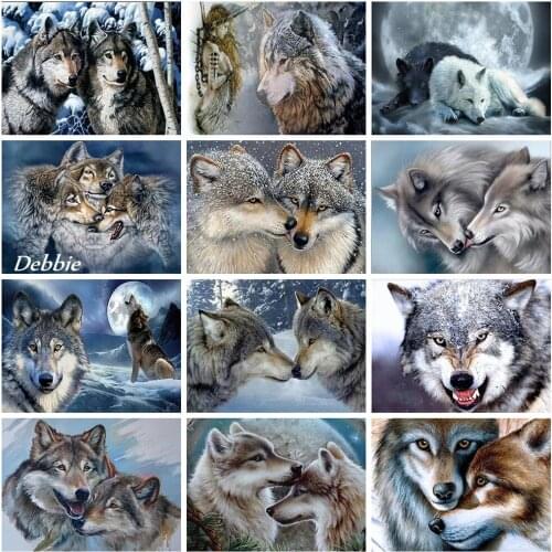 5D Diamond Painting Wolf Mosaic Cross Stitch Full Square&Round Diamond Embroidery Animals Rhinestones Picture Home Decor Art