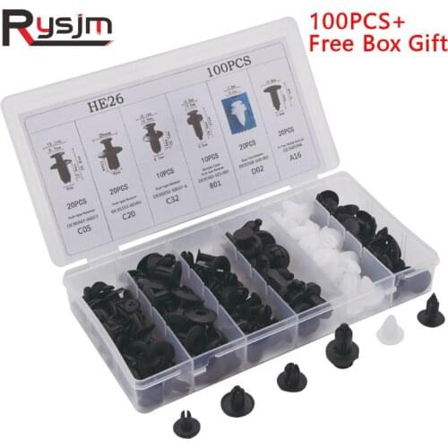 6 sizes 100pcs Auto Fasteners Car Fender Bumper Retainer Door Trim Panel Push Pins for Toyota for Nissan Car Accessories