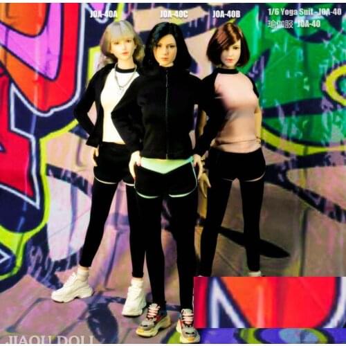 8 Colors 1/6 Yoga Clothes Set Fitness Wear Hoodie Sweatshirt Sweatpants Suit Accessory Model for 12'' TBLeague Action Figures