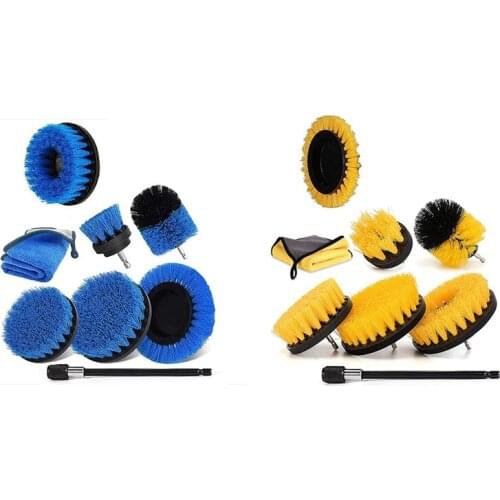 8PCS Brush Accessory Drill Bits, Rotating Gas Washer Cleaning Brush Set For Rims,Bathtubs,Tiles,Kitchens,Cars