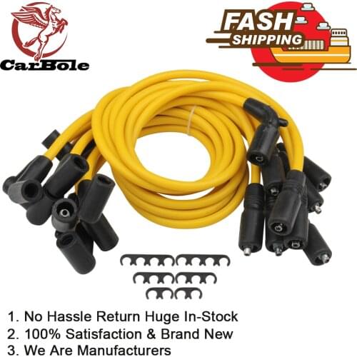 9PCS 8MM Spark Plug Wires & 6PCS Spark Plug Wire Divider For Chevy GMC K1500 K2500 K3500 5.7L 5.0L V8 1996 1997