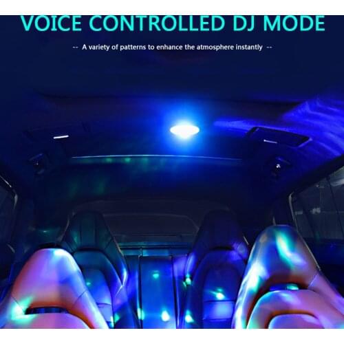 Auto Roof Magnet Lamp Car-styling LED Car Dome Lamp Cordless Interior Atmosphere Light Sound Activated Party Light