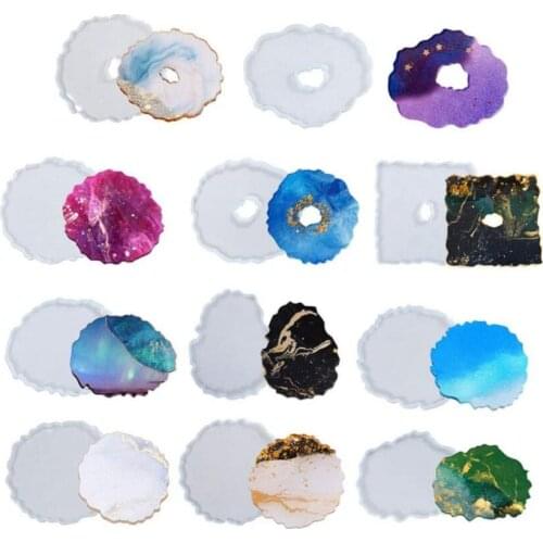 DIY Coaster Tray Mirror Silicone Resin Mold for Table Decoration UV Resin Mold Epoxy Resin Art Supplies Resin Mold DIY