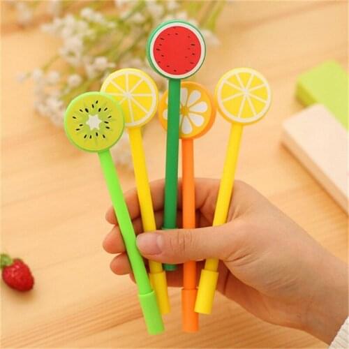 2020 Hotsale Creative Cartoon Fruit Gel Pen Cute Lovely Student Stationery Sugar-colored Water Pen Escolar Papelaria