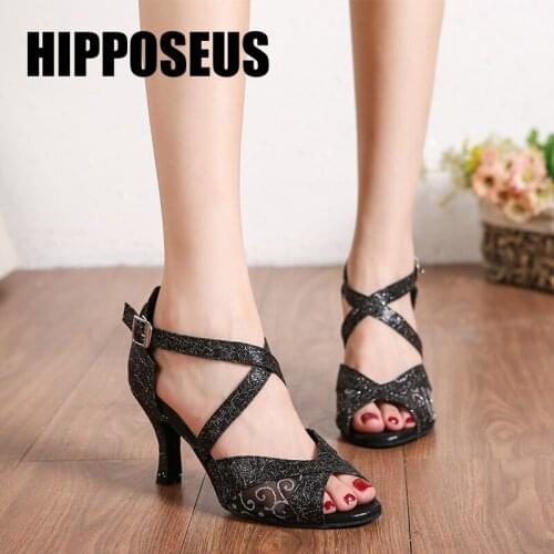 Hipposeus Women Dance-Shoes Girls Latin Tango Ladies Modern Ballroom Dance Shoes Soft Sole Professional Dancing Shoes HotSelling