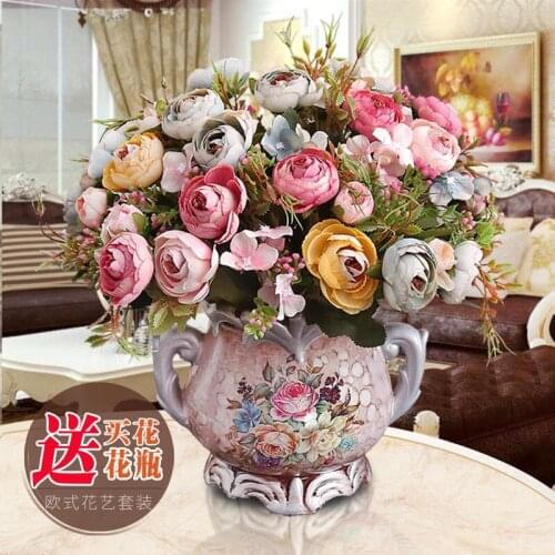 European style simulation dry bouquet living room home furnishings potted plant decorations indoor dining table tea table