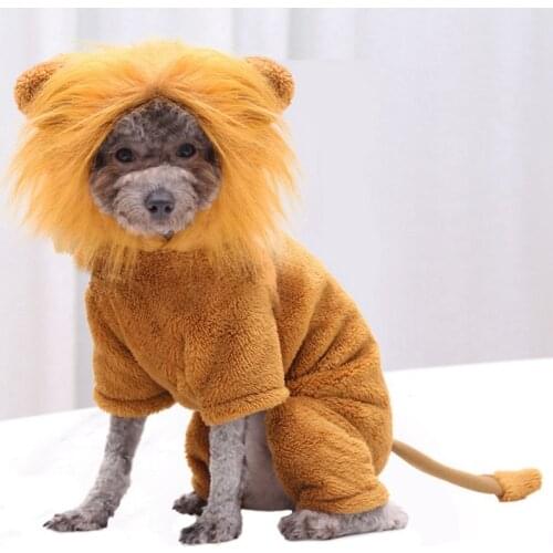Dog Cosplay Lion Costume Funny Halloween Party Pets Hoodie for Small Medium Dog Cat