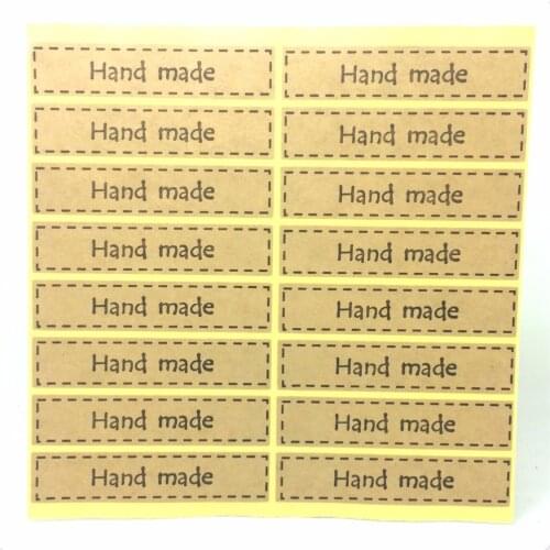 Kraft Paper Rectangle Shape Sticker Handmade Biscuit Gift Sticker 5 design