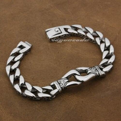 LINSION 316L Stainless Steel Mens Bracelet Biker Punk Link Chain 5C007 Free Shipping