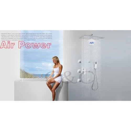 Wall Mounted Rainfall Bathroom Shower Faucet Set Air Drop Ultra-thin Rain Shower Head UFO Design