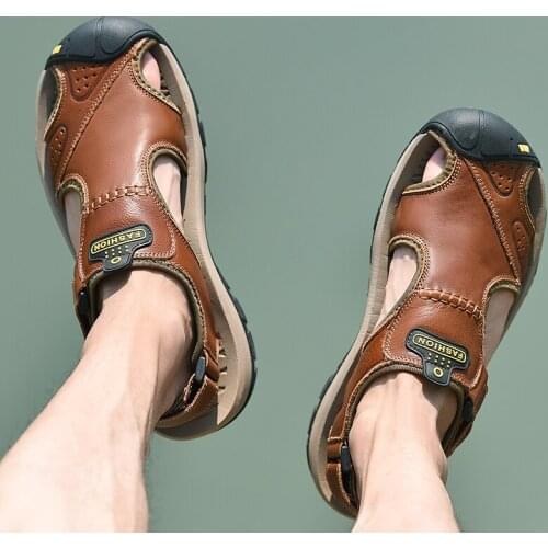 Genuine herren playa couro sandles sandalias men vietnam v beach summer sandalle rubber transpirables slide ete masculino para