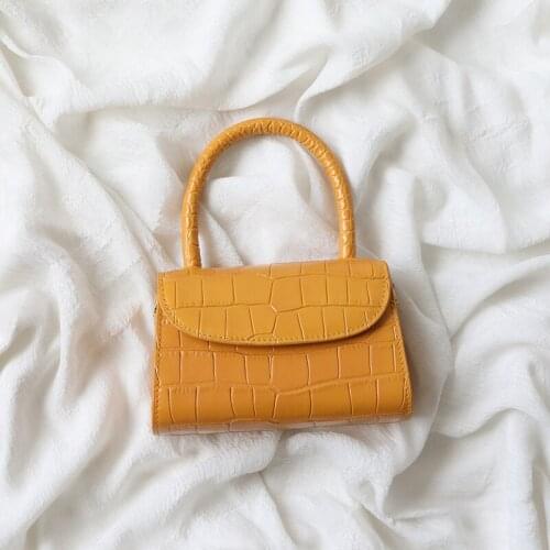 OUSSON New Design Small Square Leather Tote Handbag Exquisite Female Retro One Shoulder Crossbody Bag