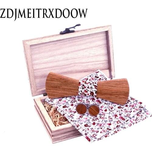New Fashion Wood Gentleman Bow Ties Handmade Butterfly Wedding Party Bow Ties Jigsaw puzzle Wooden Unique Tie for Man T260