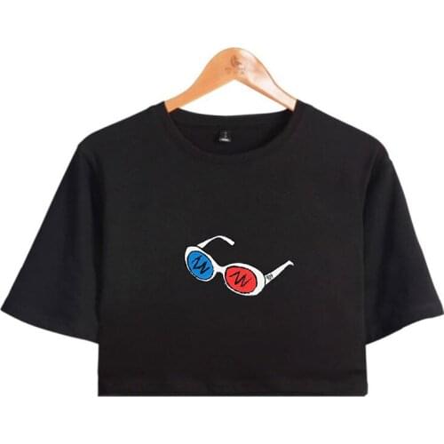 GeorgeNotFound goggles MCYT Dream team print Spring Summer Holiday youthful Women/girl sexy bare midriff Kawaii Style T-shirt