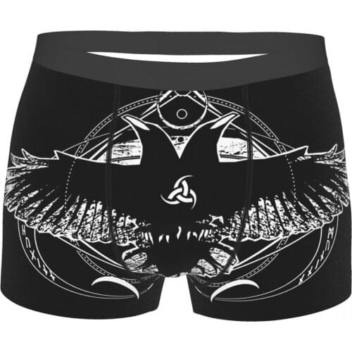 Vikings Ragnar Lothbrok TV Series Huginn And Muninn Hail Odin Underpants Cotton Panties Man Underwear Sexy Shorts Boxer Briefs