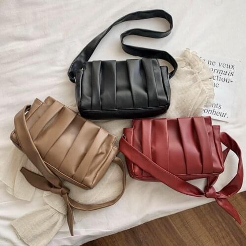 Luxury Designer New Square Shape Women Pleated Dumpling Shoulder Messenger Bag 2020 Small Retro Crossbody Bag For Women Purse