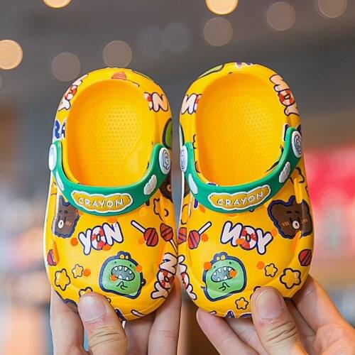Hole shoes children slippers 1-3 years old boys indoor infant soft-soled non-slip baby girl sandals and slippers
