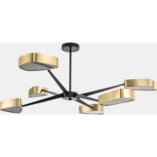 Nordic Acrylic Triangle Shade Chandelier Lighting Modern Led Chandeliers For Dining Rooms Black Color Golden Color