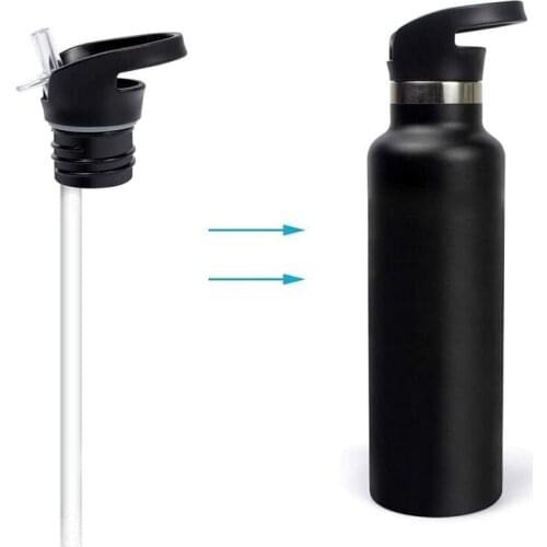 LBER Sports Water Bottle Straw Lid, 12 Oz, 18 Oz, 21 Oz, 24 Oz Leak Proof Straw Cap, Flip Cap, 4 Straw,4 Cleaning Brushes