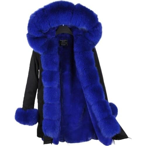 Womens jacket Raccoon fox fur collar placket hair overcoming coat Long female winter faux fur linner winter jacket 2020