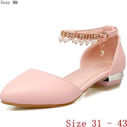 Girl Pumps Women Oxfords Career D'Orsay Shoes Low Heels Woman Low Heel Shoes Small Plus Size 31 32 33 - 40 41 42 43