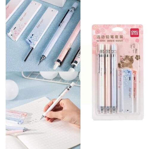 1 Set Of 3 Pencils Refill 0.5mm Lovely Fresh Mechanical Automatic Pencil Set School Office Student Pencil Supply