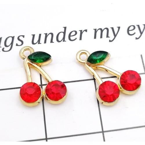 10pcs 11x17mm Cherry Shape Shape Charm For Jewelry Making Bracelet/Necklace/Earings Fashion Jewelry Womens Accessories