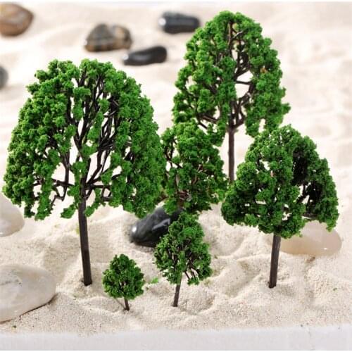 11Pcs Assorted Scale 1:50 Green Model Trees Street Train Railway Diorama Scenery Landscape Layout Artificial Decoration Plants