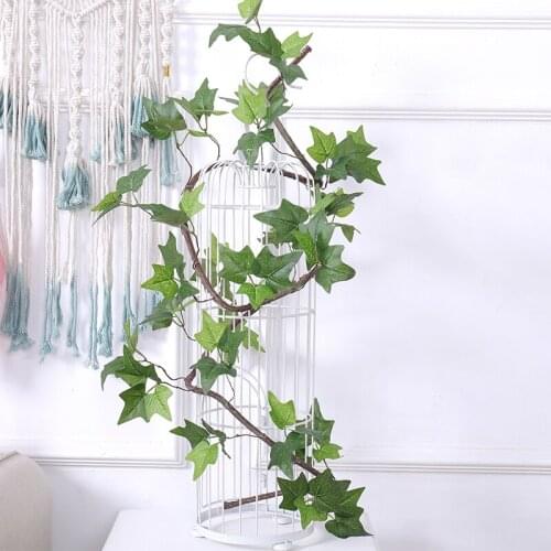 210cm Artificial Hanging Garland Plants Vine Silk Greenery Creeper Foliage Leaf Boston Ivy Tree branches Home Wedding Wall Decor