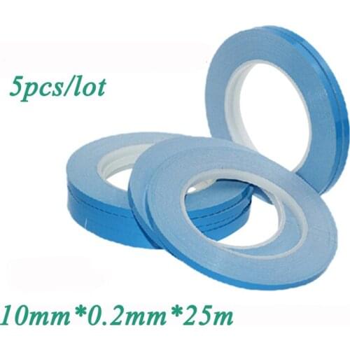 5pcs/lot 10mmx25mx0.2mm Transfer Tape Double Sided Thermal Conductive Adhesive Tape of Chip PCB LED Heatsink