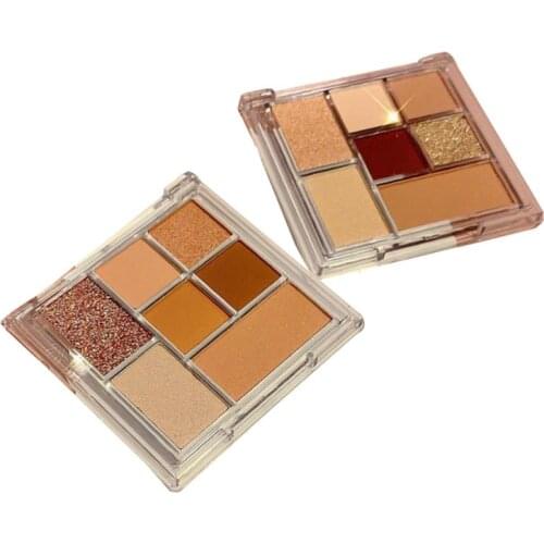 7 Colors Shimmer And Shine Neutrals Eyeshadow Palette Matte Glitter Eyeshadow Makeup Palette Eye Shadow Palette Pigment TSLM1