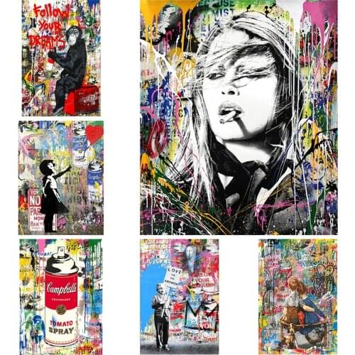 Diamond Painting 5D DIY Picture of Rhinestones Diamond Embroidery Cross Stitch Street Graffiti Art Diamond setting Home Decora