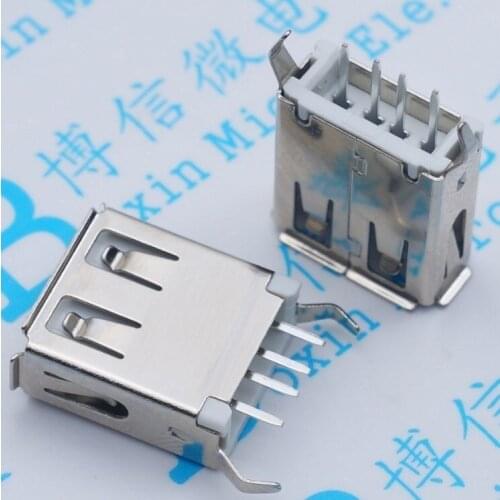 Free shipping 20PCS Type A Vertical USB 15.0 USB Female Plug A Mother 15.0 Vertical Straight Plug Both Side of Right Angle